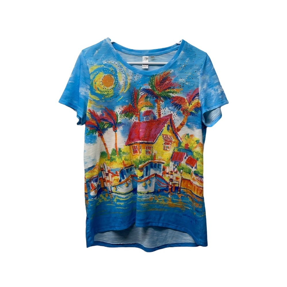 Thomas and Olivia Sparkly T Shirt Women's Petite Extra Large Graphic Tee